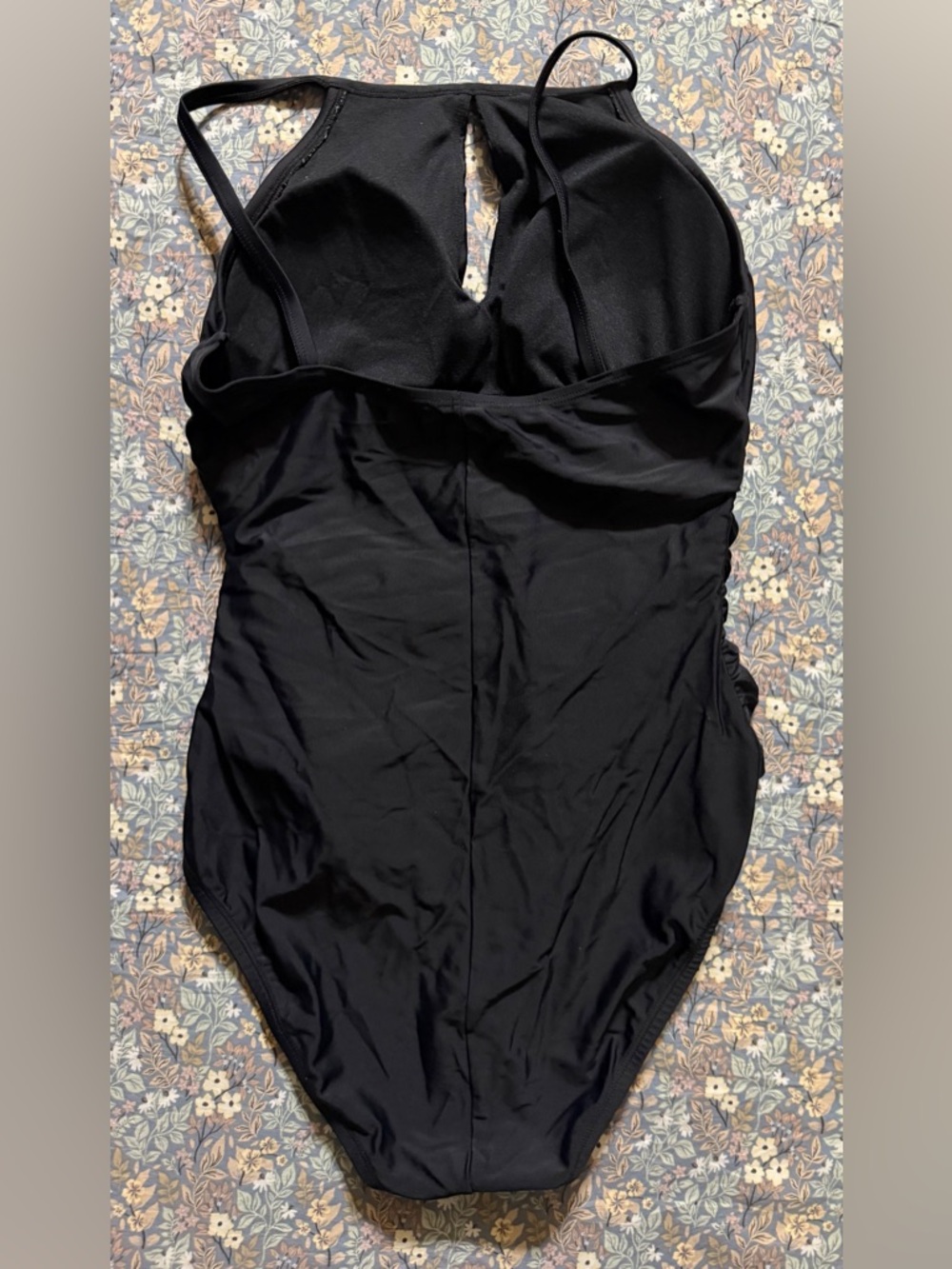 Ellen Tracy Black One-Piece Swimsuit with Keyhole Neck - Picture 2 of 3